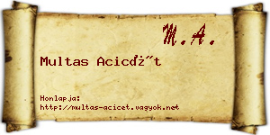 Multas Acicét névjegykártya